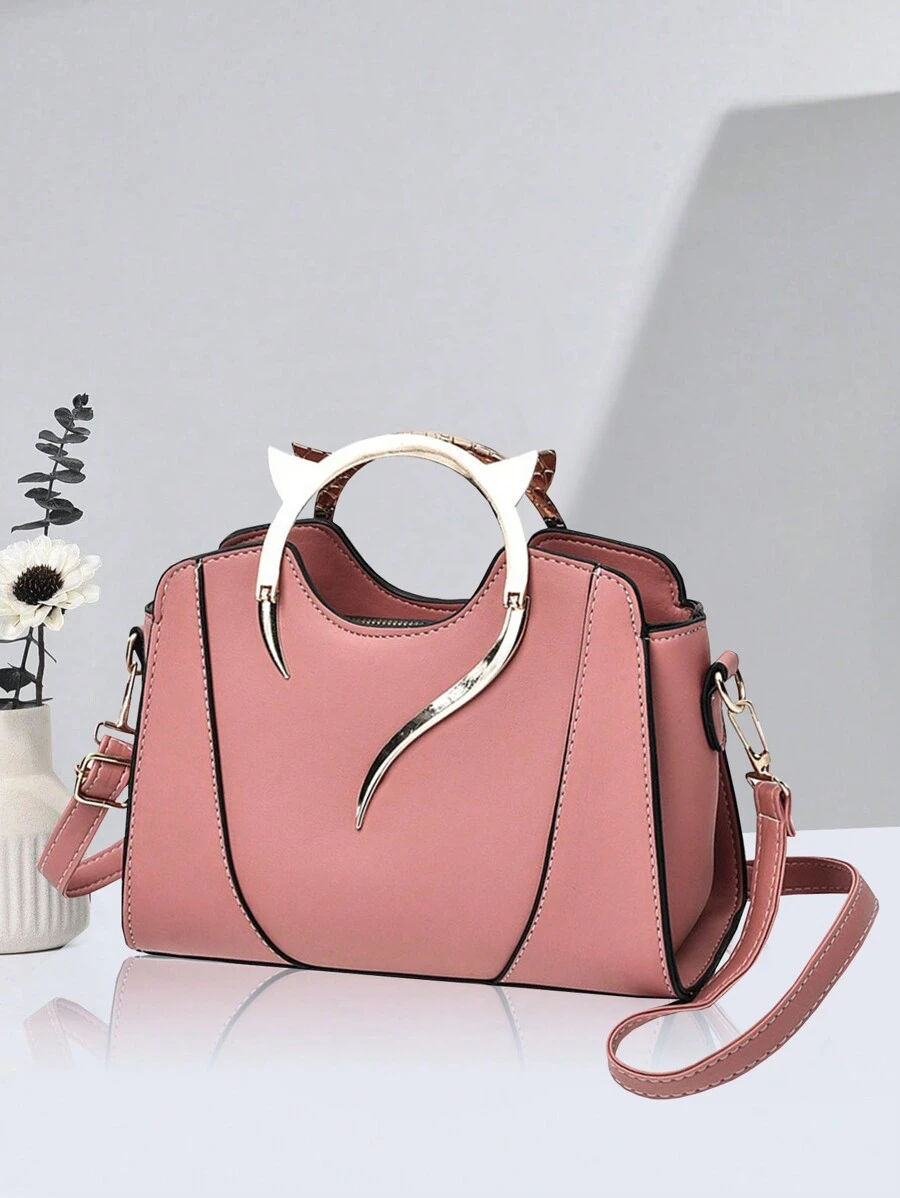 輕便商務休閒簡約拉鍊肩袋，女士實色肩袋，大容量，硬體裝飾簡約設計，適合學生、購物，適合青少女大學生、菜鳥和白領工作者，非常適合辦公室、大學、工作、商務、通勤、戶外、旅行，郊遊等活動使用