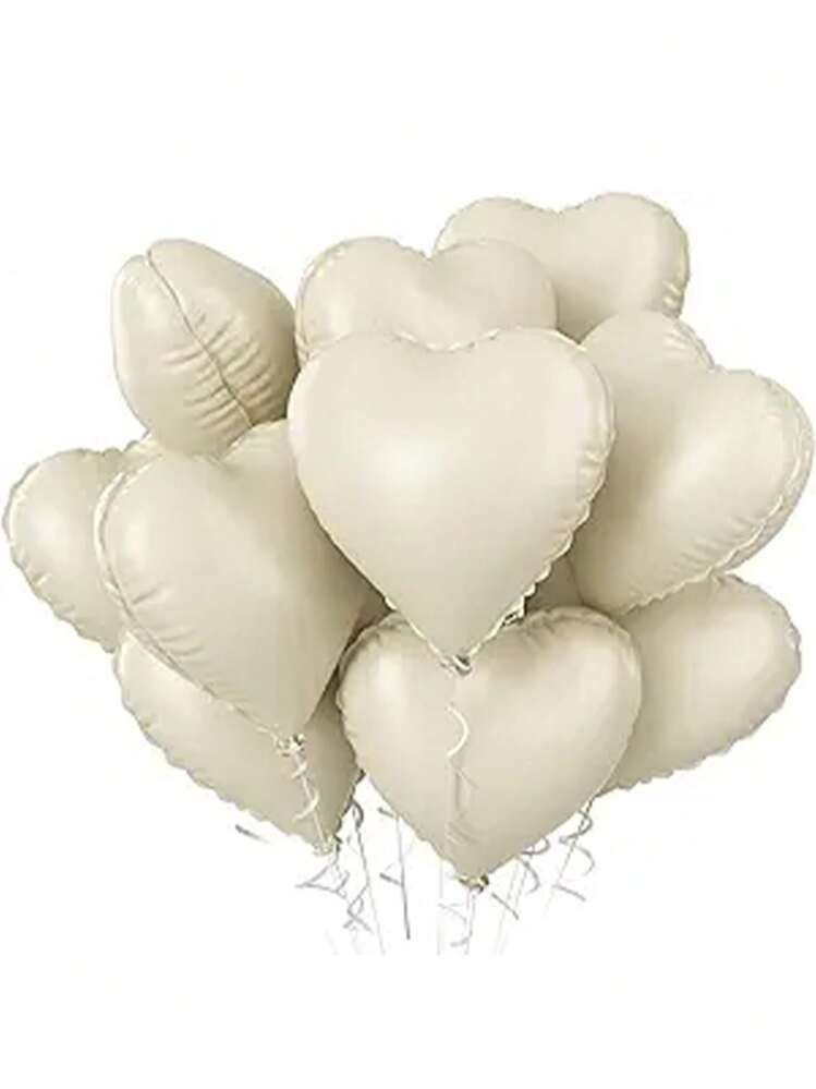18-Inch Foil Heart Balloons For Wedding, Birthday, Proposal Party Decoration,Christmas - Cream - View 1