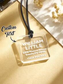 1pc Custom Acrylic Luggage Tag, Personalized Luggage Tag , Custom Name Tag For Suitcase Backpack, Custom Travel Tag, Personalized Engraved Address Tag, Engraved Acrylic Luggage Tag Travel Bag Tags, Travel Gifts,Birthday Gift, Wedding Gift, Mother's Day Gift, Father's Day Gift, Best Friend Gift, Gift For Mom/Dad/Her/Him/Girlfriend/Boyfriend/Wife/Husband/Friend,All-Purpose,Large Capacity,Versatile,Multifunction,Colorful,Cute,Adorable,Contracted,Funny,Kawaii,Y2K,Minimalist,Commuting,Business Casual,Basics,Custom,Personalized,Unique,Customized,Ideal Gifts For Him,Ideal Gifts For Her,Her,Family,Friends,Girlfriend,For Anniversaries,For Birthdays,For Holiday/ Vacation,For Outdoors/Outings/Travel/Hiking/Stadium/Sports/Climbing,For Business/Commute/Work/Office - Clear - View 4