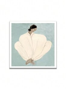 1 幅帆布印刷海报，现代抽象艺术，带有女性、树叶、字母、个性化创意组合，墙壁组合艺术海报，用于客厅、卧室、沙发背景、接待处、走廊的美学墙壁装饰，不含框架，PVC 管包装用于运输，完美的理想礼物，绘画家居装饰，墙壁艺术