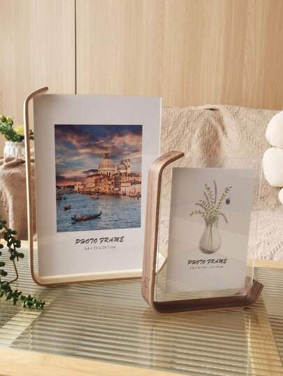 Versatile Acrylic Photo Frame With Wooden Stand - Perfect For Displaying Photos, Artwork & More - Available In 4 Sizes, 4x6 Inch Photo Frame, Antique Wooden Picture Frame 5 X 7 Inch With Clear Acrylic, 6x8 Inch Photo Frame,A4 8.3X11.8 Inch Photo Frame,Double-Sided Desktop Display, Wedding Photo Frame Decoration Gifts Birthday Graduation