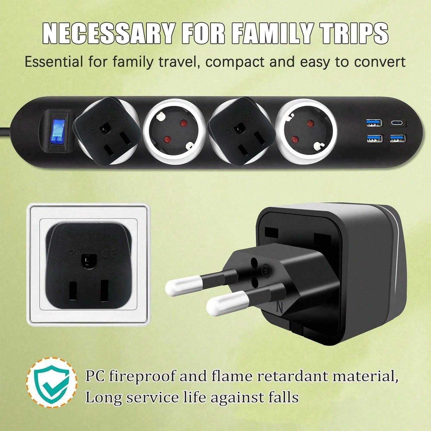 European Travel Plug Adapter, OFOAEEA, European Plug Adapter, Italian