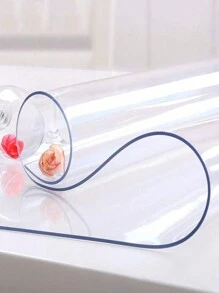 1pc Thickened PVC Transparent Tablecloth Cover Protector Waterproof Oil-Proof Scratch-Resistant Heat Resistant Tablecloth, Suitable For Home Hotel Dining Table Cover Decoration Computer Mat