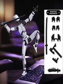 1pc Fully Articulated Robot Doll With Detachable Joints (Assembly Instruction Included, Requires Self-Assembly) 3D Printed DIY Assembly Toy, Develops Manual Dexterity, Artistic Craft Decor, Desk Ornament (Note: Some Component Colors Are Random) - Multicolor - View 5