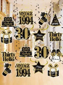 16 Mặt dây chuyền xoắn treo phong cách mừng sinh nhật lần thứ 30, Đồ trang trí tiệc sinh nhật 30 tuổi, Đồ trang trí nhà cửa, Đồ trang trí mặt dây chuyền, Đồ trang trí phông nền tiệc, Đồ trang trí tiệc tắm BB, Giáng sinh - 30 tuổi - Xem 4