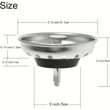2/4 piezas Conjunto de colador y tapón para fregadero de cocina de acero inoxidable - Fácil de instalar, duradero y previene obstrucciones