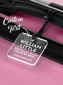 1pc Custom Acrylic Luggage Tag, Personalized Luggage Tag , Custom Name Tag For Suitcase Backpack, Custom Travel Tag, Personalized Engraved Address Tag, Engraved Acrylic Luggage Tag Travel Bag Tags, Travel Gifts,Birthday Gift, Wedding Gift, Mother's Day Gift, Father's Day Gift, Best Friend Gift, Gift For Mom/Dad/Her/Him/Girlfriend/Boyfriend/Wife/Husband/Friend,All-Purpose,Large Capacity,Versatile,Multifunction,Colorful,Cute,Adorable,Contracted,Funny,Kawaii,Y2K,Minimalist,Commuting,Business Casual,Basics,Custom,Personalized,Unique,Customized,Ideal Gifts For Him,Ideal Gifts For Her,Her,Family,Friends,Girlfriend,For Anniversaries,For Birthdays,For Holiday/ Vacation,For Outdoors/Outings/Travel/Hiking/Stadium/Sports/Climbing,For Business/Commute/Work/Office - Clear - View 2