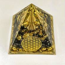 Orgone Pyramid Natural Crystal Energy Generator - Bring Positive Energy, Stress Relief, Meditation And Attract Wealth, Home Decor, Collectibles - Black and White - View 9