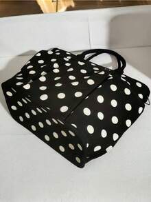 Túi Tote Satchel Phong Cách Hàn Quốc Dung Tích Lớn Thích Hợp Đi Chơi, Túi Đeo Vai, Túi Mẹ, Túi Mua Sắm, Túi Công Sở Nữ - màu đen - Xem 6