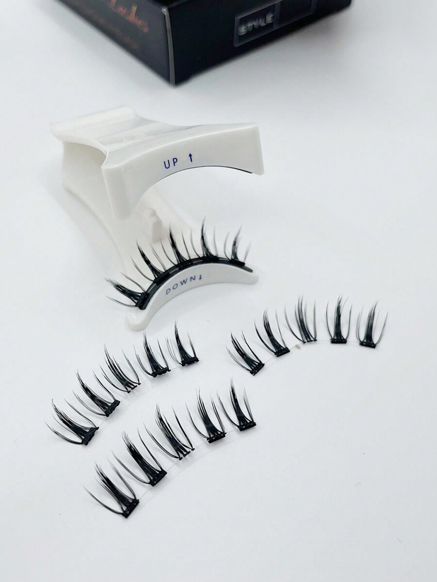 1 paire de faux cils magnétiques, ensemble de cils faux 3D réutilisables à forte force