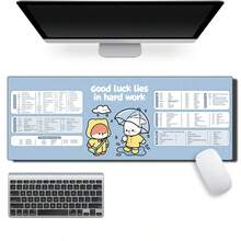 超大虎符卡通女孩快速訪問鍵盤快捷鍵英文版全桌面滑鼠墊，厚邊緣設計適用於電腦鍵盤 - 好運氣快捷鍵桌墊K00030 - 查看 2