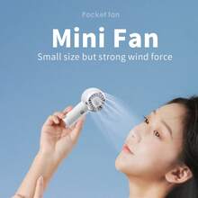 Nuevo ventilador portátil turbo manual estilo coreano, ventilador pequeño USB recargable con viento fuerte para uso al aire libre - Multicolor - Ver 1