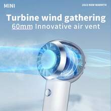 Nuevo ventilador portátil turbo manual estilo coreano, ventilador pequeño USB recargable con viento fuerte para uso al aire libre - Multicolor - Ver 3