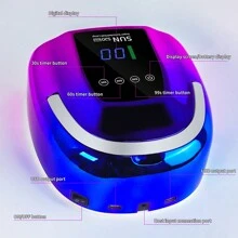 LIMEGIRL Nueva lámpara de uñas inalámbrica con tecnología UV y Led, 48 luces LED, secador de uñas recargable con 3 configuraciones de temporizador, luz de uñas profesional con linda forma de corazón y gran pantalla LCD