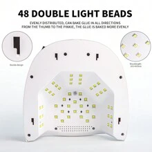 LIMEGIRL Nueva lámpara de uñas inalámbrica con tecnología UV y Led, 48 luces LED, secador de uñas recargable con 3 configuraciones de temporizador, luz de uñas profesional con linda forma de corazón y gran pantalla LCD