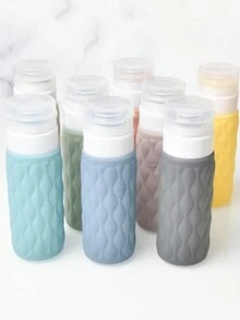 Podróżna butelka wielokrotnego użytku, 1 szt. 100 ml wyciskana silikonowa tubka na balsam Przenośna pusta butelka na szampon, żel pod prysznic, kosmetyki itp. Nadaje się do podróży służbowych, zajęć fitness, przechowywania na zewnątrz - Wielokolorowe - Zobacz 2
