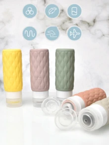 Podróżna butelka wielokrotnego użytku, 1 szt. 100 ml wyciskana silikonowa tubka na balsam Przenośna pusta butelka na szampon, żel pod prysznic, kosmetyki itp. Nadaje się do podróży służbowych, zajęć fitness, przechowywania na zewnątrz - Wielokolorowe - Zobacz 1