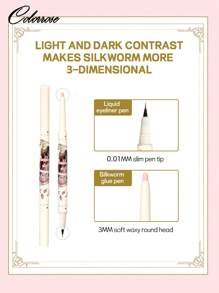 COLORROSE 1Pc Double Head Under Eye Highlighter Pencil,Pencil Stick + Liquid Pencil, Under Eye Highlighter + Shadow,  Lying Silkworm Pencil, Shimmery Cream Type, Brightening Under Eye Glitter Liner & Pencil Crayon For Eye Bags, Crease Proof, Smudgeproof, Long Lasting Highlighter Stick, Daily Makeup, Sparkling Inner Corner Highlighter,600mg+200mg - CR1046 - Xem 2