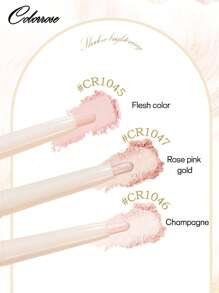 COLORROSE 1Pc Double Head Under Eye Highlighter Pencil,Pencil Stick + Liquid Pencil, Under Eye Highlighter + Shadow,  Lying Silkworm Pencil, Shimmery Cream Type, Brightening Under Eye Glitter Liner & Pencil Crayon For Eye Bags, Crease Proof, Smudgeproof, Long Lasting Highlighter Stick, Daily Makeup, Sparkling Inner Corner Highlighter,600mg+200mg - CR1046 - Xem 5