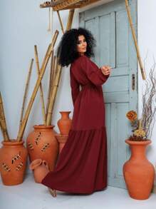 Women Dresses - Màu Đỏ Sâu - Xem 2