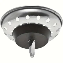 2/4 piezas Conjunto de colador y tapón para fregadero de cocina de acero inoxidable - Fácil de instalar, duradero y previene obstrucciones