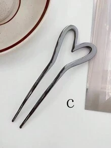 1个/2个装女士金属镂空心形发夹发髻器发卡，适合日常、外出和约会佩戴，发饰，发夹，发髻延长器，发髻假发，发型设计发夹，头部饰品 - 3pcs - 查看 5
