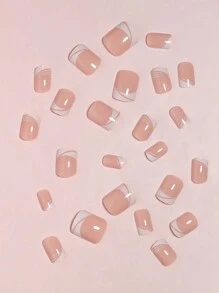 VV MEI JIA ER 24 Chiếc Ngắn Vuông Hai Dây Giả Móng Tay & 1 Tấm Băng & 1 Dũa Móng Tay Ấn Vào Móng Tay bộ Dụng Cụ Làm Móng Tay Đồ Dùng Làm Móng - Nhiều màu - Xem 2