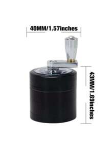 1pc 4-Layer Manual Zinc Alloy Grinder With Handle Herbal Grinder Accessories Spice Grinder 1.57 Inches,Kitchen,Kitchen Items,Food,Cooking,Seasoning,Spice,Pepper,Garlic ,Salt,Organizer,Party,Room Decor.