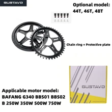 Plato de cadena de bicicleta eléctrica GUSTAVO para motor Bafang G340 BBS01 BBS02B de 250W 350W 500W 750W con modelos opcionales de 44T 46T 48T para motor MidDrive - Negro - Ver 3