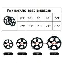 Plato de cadena de bicicleta eléctrica GUSTAVO para motor Bafang G340 BBS01 BBS02B de 250W 350W 500W 750W con modelos opcionales de 44T 46T 48T para motor MidDrive - Negro - Ver 8