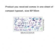 1Set Girls Room Decor Family Butterfly Wall Sticker Inspirational Wall Decor Kids Room Decor Vinyl Peel And Stick For Living Room Bedroom Children's Room Nursery Playroom Decorations - Violet Purple - View 9