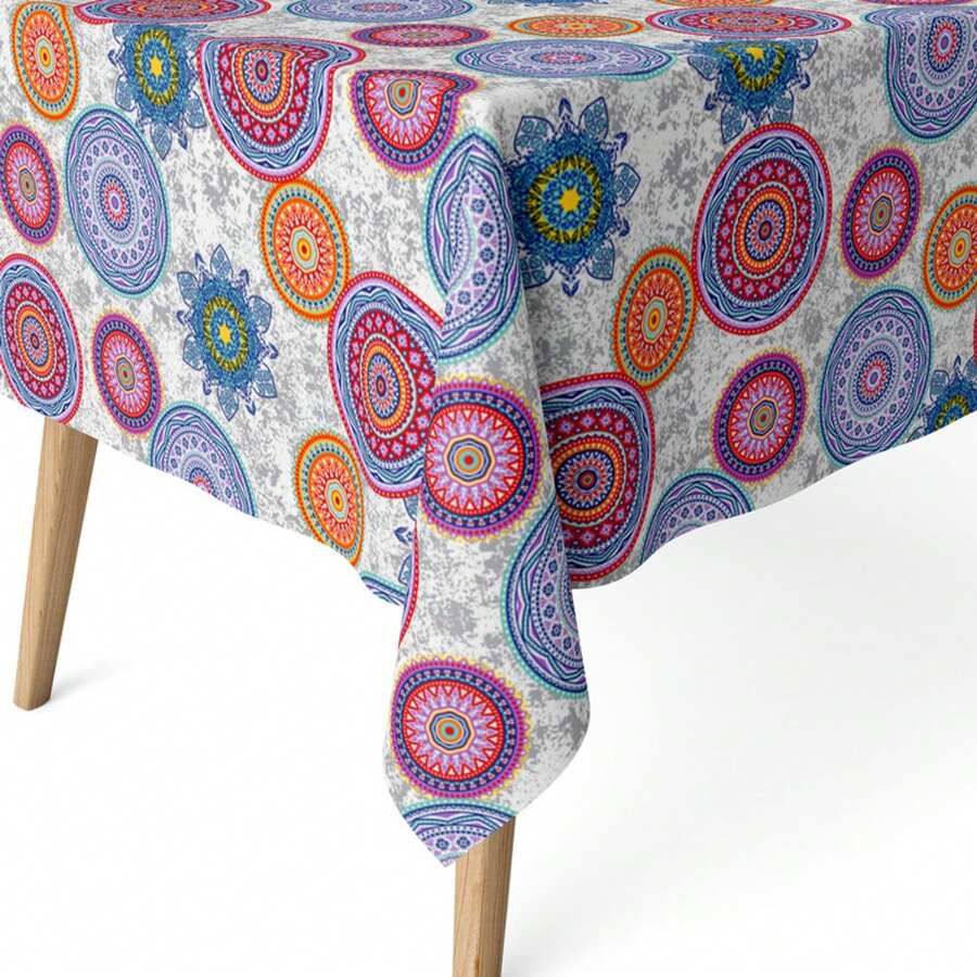 Ecommerc3 Stain-Resistant Tablecloth For Rectangular Table Size 100x140 Cm Up To 300x140 - Stain-Resistant Tablecloth Extra Soft And Waterproof Touch - 彩色 - 查看 1