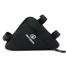 Kit Acessórios Bike Farol Bike Luz Led Usb 300 Lumens Ciclismo + Sinalizador Traseiro + Bolsa Bag Triangular Bolsinha Porta Celular Acessórios + Buzina Trim Trim Mtb - Preto - Visão 2