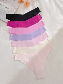 7 件装女士比基尼内裤，性感、透气、无缝运动内衣，多色