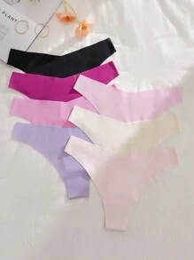 7 件装女士比基尼内裤，性感、透气、无缝运动内衣，多色