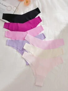 7 件装女士比基尼内裤，性感、透气、无缝运动内衣，多色