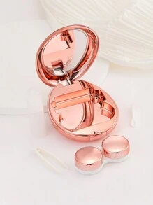 XIANG YU Contact Lens Case Travel Kit Pocket Portable Solid Color Lens Cover Container Beauty Pupil Storage Eye Carry Mirror Lenses Boxes - Metallic Bright Surface - View 6