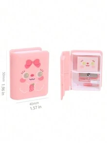 2-In-1 Cartoon Pattern Eraser Set With Cute And Portable Standard Pencil Sharpener, Set Of 4 For Students - Multicolor - View 5