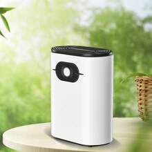 Deumidificatore per Camera da Letto Domestico, Deumidificatore Silenzioso, Adatto per Cantina, Bagno, Camera da Letto, Stanza Grande, Capacità del Serbatoio dell'Acqua 1200 ml, con Tubo di Scarico - Bianco - Visualizzare 1
