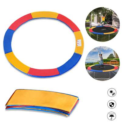 LILIIN Ø244cm / 305cm / 366cm kantskydd för studsmattor blå / färgglada rivsäker fjäderskydd UV-beständigt kantskydd säkerhetsmatta trädgårdstrampoliner studsmattatillbehör för fitness