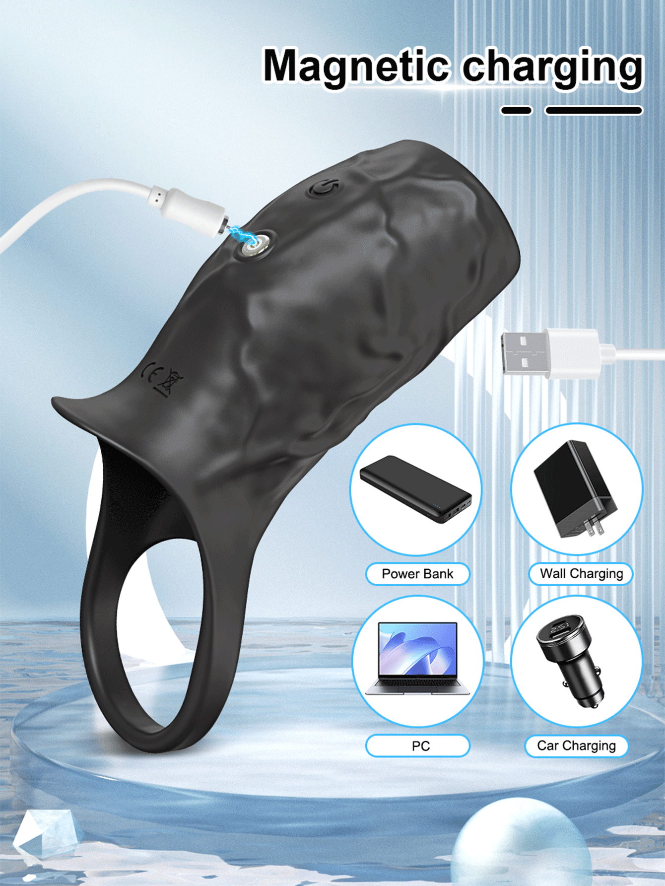 Funda vibratoria para pene, anillo para el pene - Juguetes sexuales para adultos en pareja, anillo vibrador para placer en el pene, extensor del pene para estimulación del pene, los testículos y el punto G, juguete sexual para hombres y parejas, para la erección