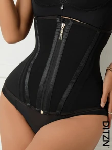 DITZN Corset Waist Trainer Belt WithZipper High Compression Body ShaperFor Women