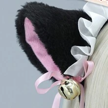 Japanese Animal Ears Headwear Simulation Cat Ears Headband Comic Show Props Lolita Lace Bell Bow Hairband Sweet Lovely Hair Band Maid Cosplay Accessories