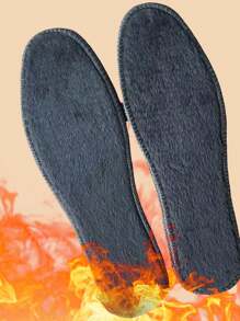 2PCS Imitation Rabbit Fur Insoles Men And Women Thickened And Padded Warm Heating Insoles Sweat Comfortable Winter Insole Sub - Grey - View 1