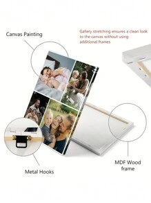 1 Set Custom Canvas Print, Can Print Your Photos, 4-Panel Wall Art, Personalized Photo Wall Decor, Custom Gift For Friends, Weddings, Family, Suitable For Anniversary, Valentine's Day, Mother's Day, Birthday, Children's Day, Father's Day, Graduation, Wedding, Housewarming