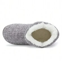 Women Boot Slippers Fluffy Plush Indoor Outdoor Winter Warm Bootie Ladies Slippers - Grey - View 3
