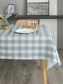 1 pieza Mantel rectangular de guinga, mantel lavable a cuadros búfalo digitales, apto para picnic al aire libre, sala de estar, cocina y cena festiva, mantel rectangular de color marfil - azul claro - Ver 7