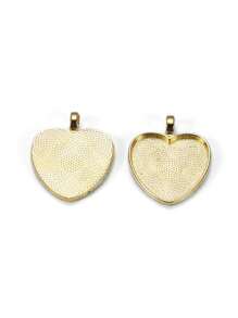 10pcs/Lot 25mm Heart-Shaped Pendant Cabochon Base Setting  Findings For DIY Jewelry Making Supplies - Alloy Heart-shaped Base - View 15