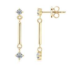 1 Đôi Bạc 925 Phù Hợp Đơn Giản Cho Nữ Quà Tặng Trang Sức Tiệc Tốt Nghiệp Bông Tai Moissanite Tròn 3 Mm & 2.5 Mm Bông Tai Sọc Thời Trang Nữ Với Chứng Nhận GRA - EMO-351 - Xem 2