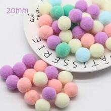 Macaron Mix Pompoms Fur Balls Fluffy Soft Pom Pom 10/15/20/25/30mm Multicolor Pompones Fur Ball High-Elastic PomPom Creative Craft Supplies
